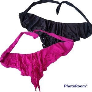 Fuscia & Black Bandeau Swim Top Bundle🌊